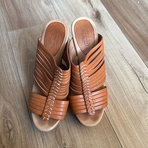 Coach Bristol Leather Wedge Heels Size 8